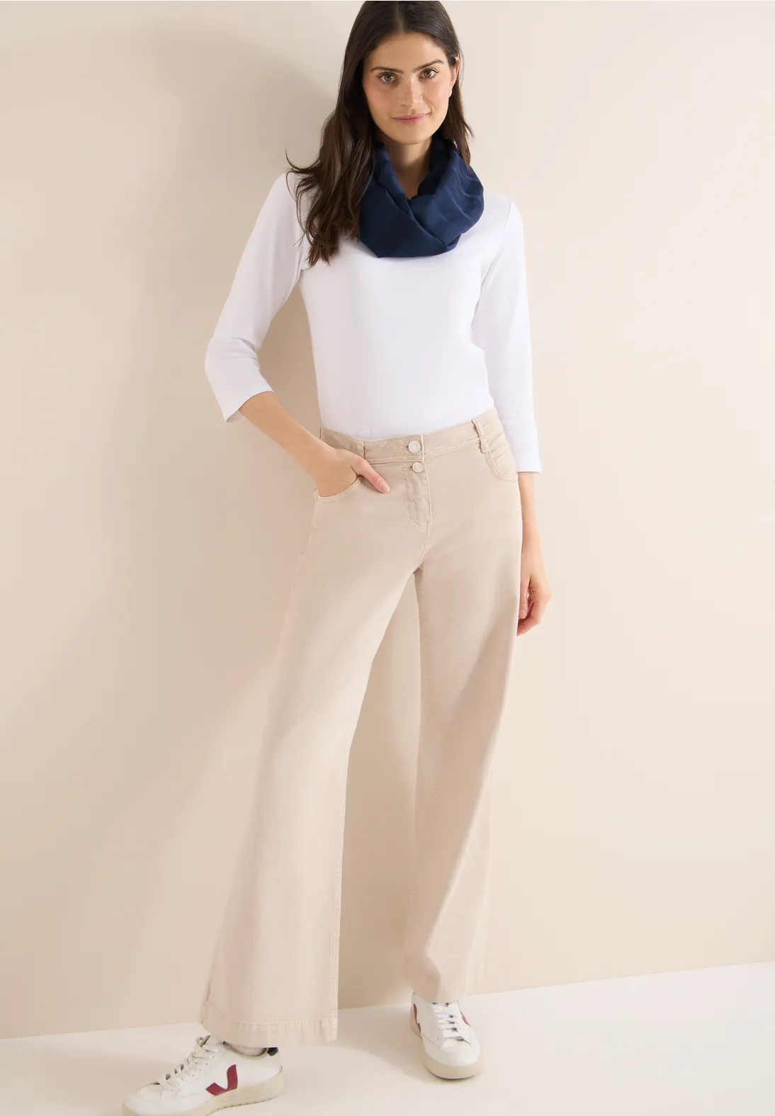 Cecil Gestreifter Loop Schal - Sporty Denim Blue