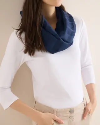 Cecil Gestreepte Lussjaal - Sporty Denim Blue