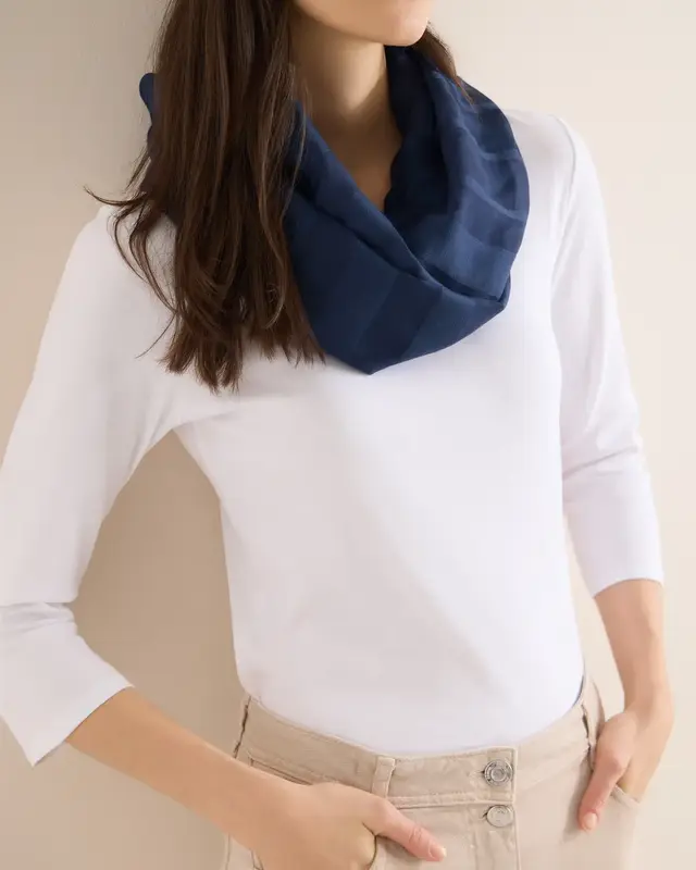 Cecil Striped Loop Scarf - Sporty Denim Blue