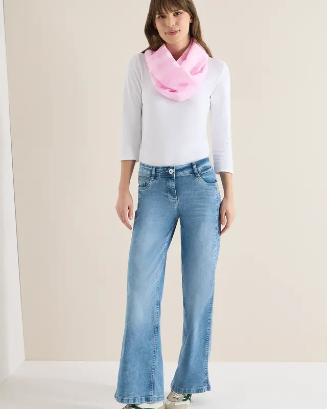 Cecil Gestreifter Loop Schal - Light Blush Rose