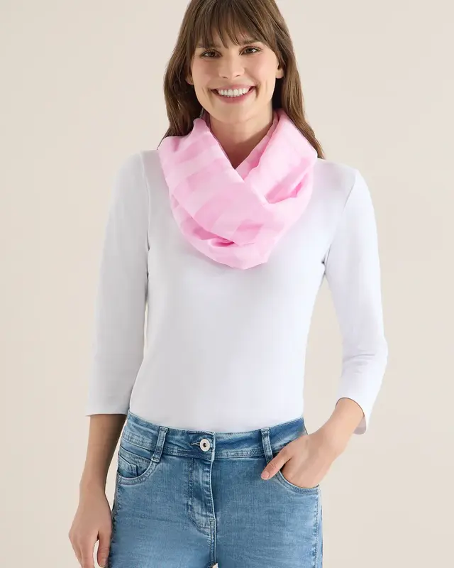 Cecil Gestreifter Loop Schal - Light Blush Rose