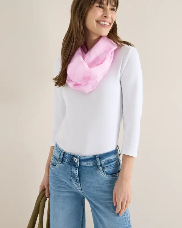 Cecil Gestreifter Loop Schal - Light Blush Rose