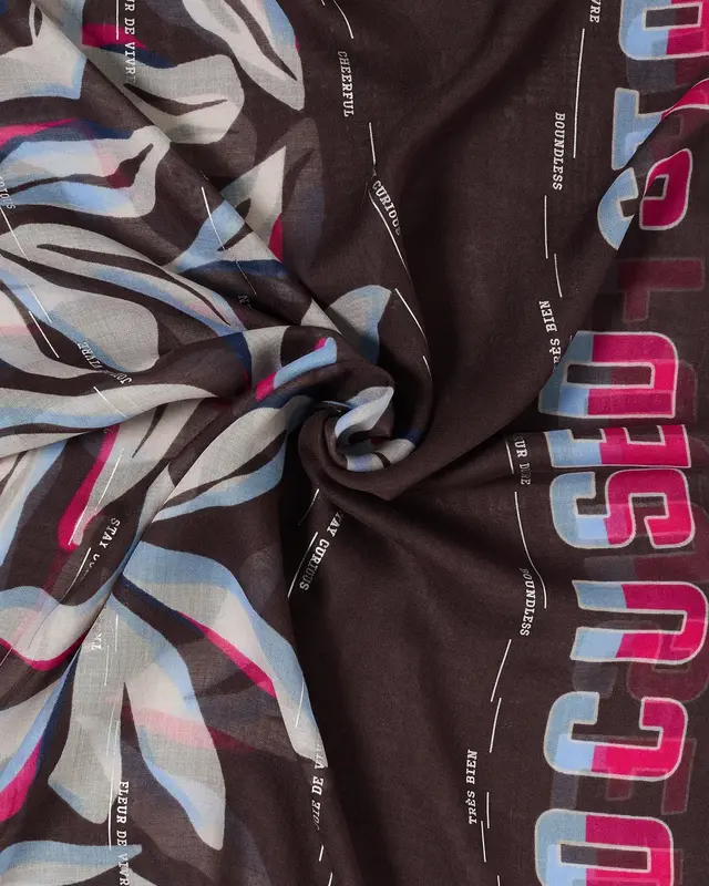 Cecil Loop Schal mit Folienprint - Macchiato Brown