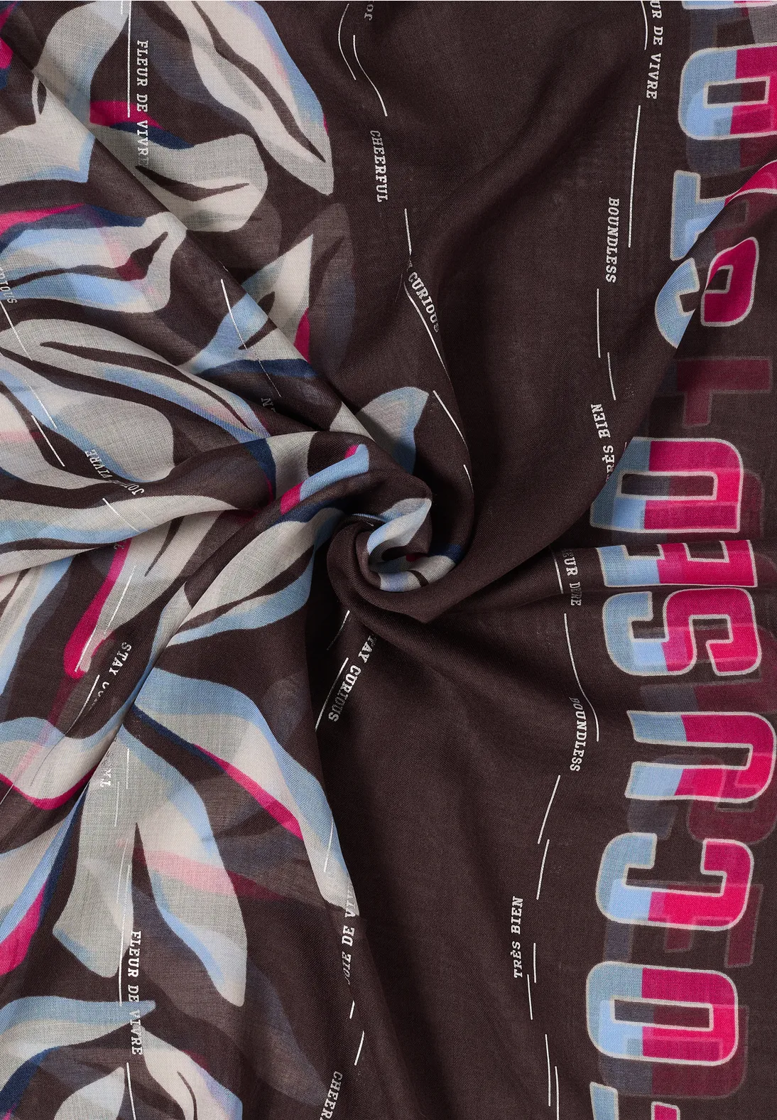 Cecil Loop Scarf with Foilprint - Macchiato Brown