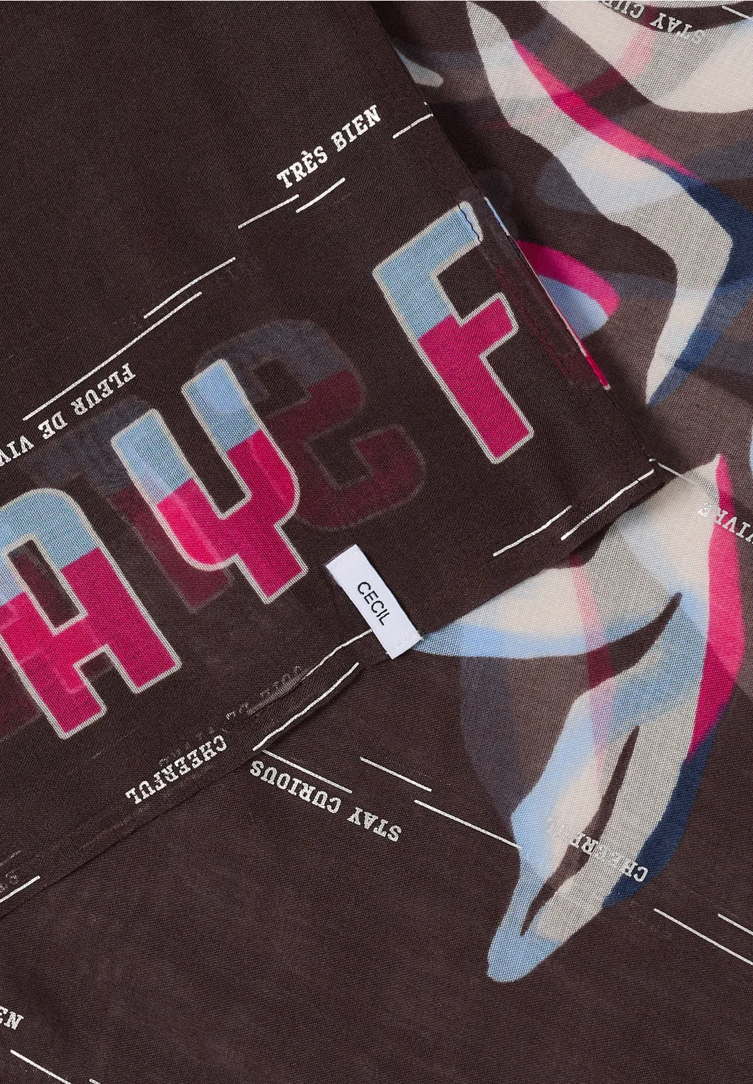 Cecil Loop Scarf with Foilprint - Macchiato Brown