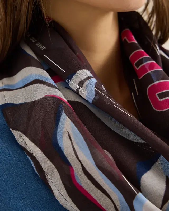 Cecil Loop Scarf with Foilprint - Macchiato Brown