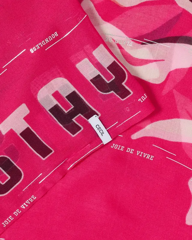 Cecil Loop Scarf with Foilprint - Beetroot Pink