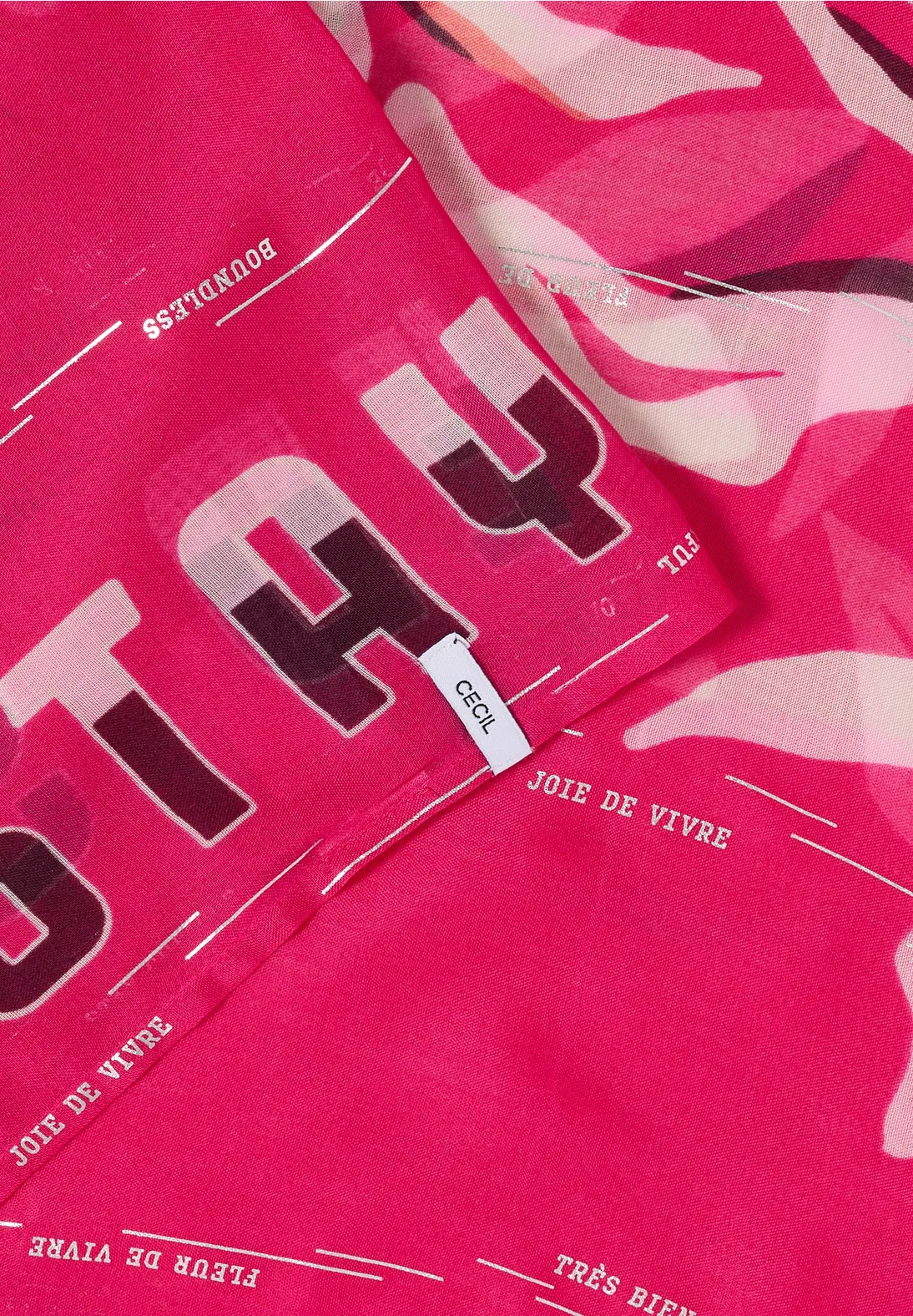 Cecil Loop Schal mit Folienprint - Beetroot Pink