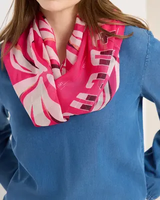 Cecil Loop Scarf with Foilprint - Beetroot Pink