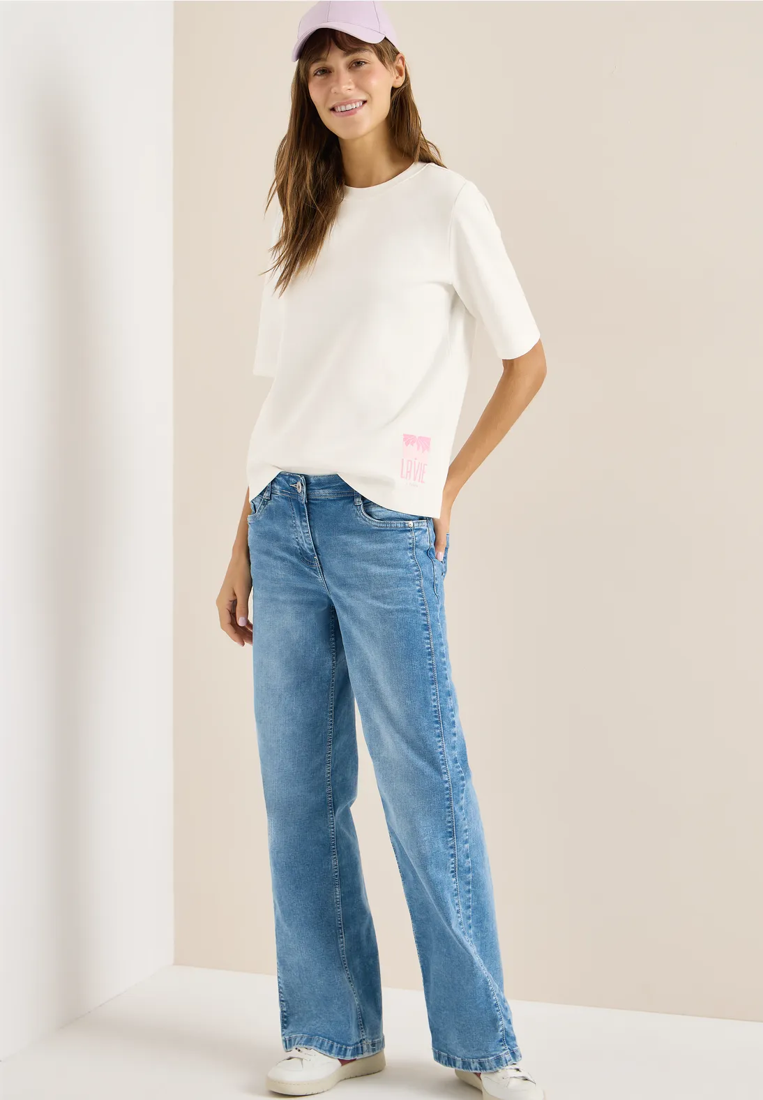 Cecil Sweatshirt met Rugprint - Vanilla White