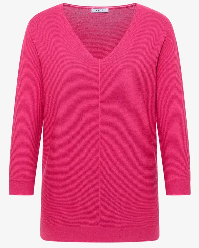 Cecil Pullover mit Struktur - Beetroot Pink