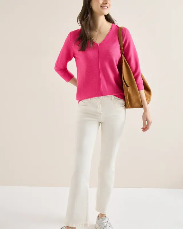 Cecil Trui met Structuur - Beetroot Pink