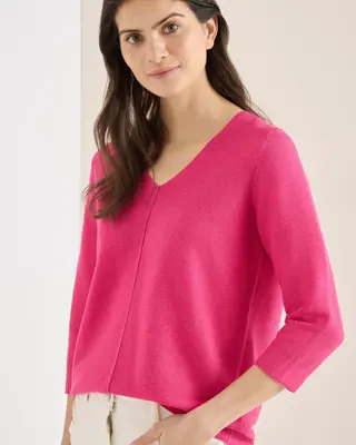 Cecil Trui met Structuur - Beetroot Pink