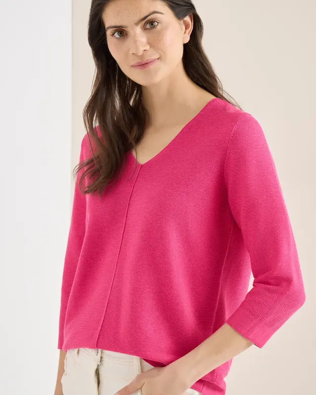 Cecil Trui met Structuur - Beetroot Pink