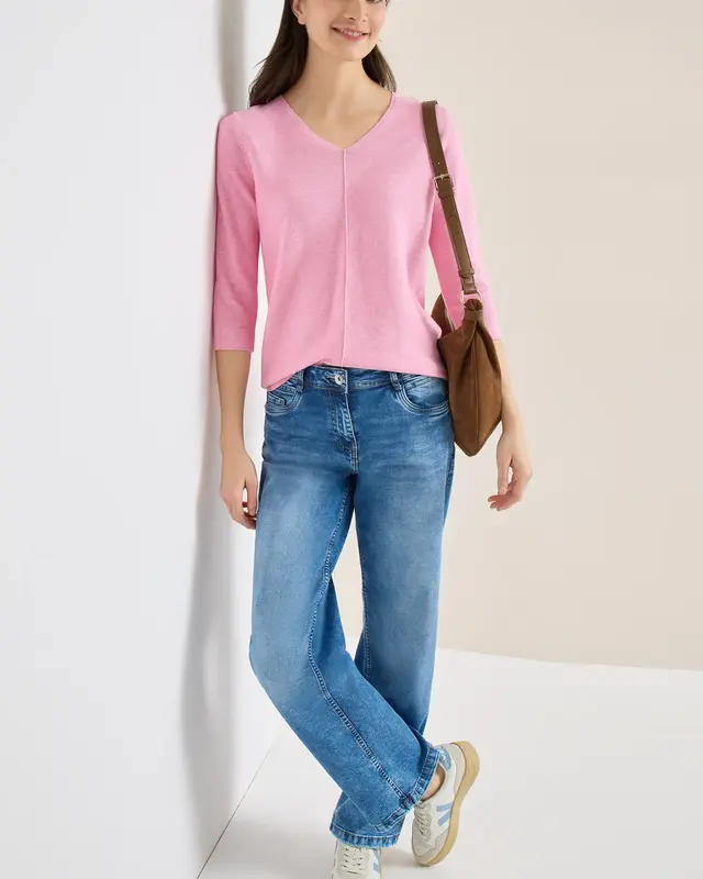 Cecil Pullover mit Struktur - Flamingo Rose