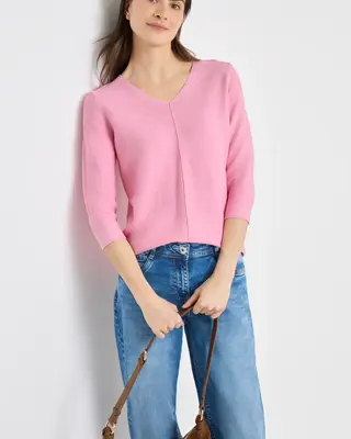 Cecil Pullover mit Struktur - Flamingo Rose