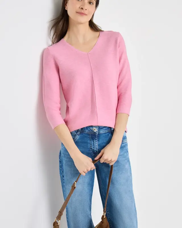 Cecil Pullover mit Struktur - Flamingo Rose