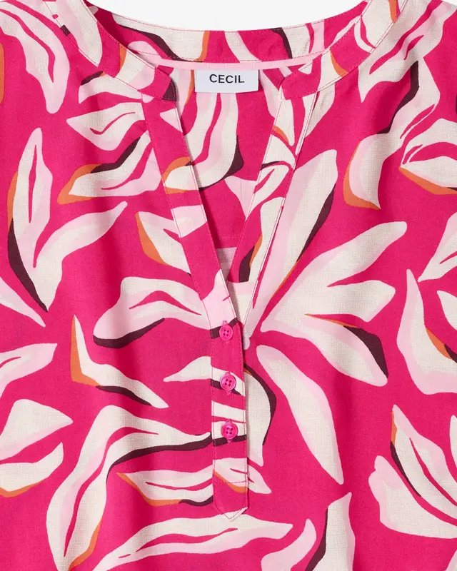 Cecil Print Bluse - Beetroot Pink