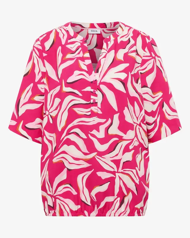 Cecil Print Bluse - Beetroot Pink