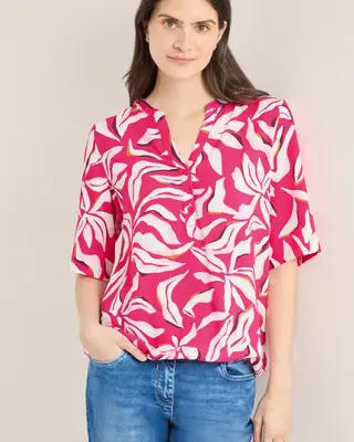 Cecil Print Bluse - Beetroot Pink