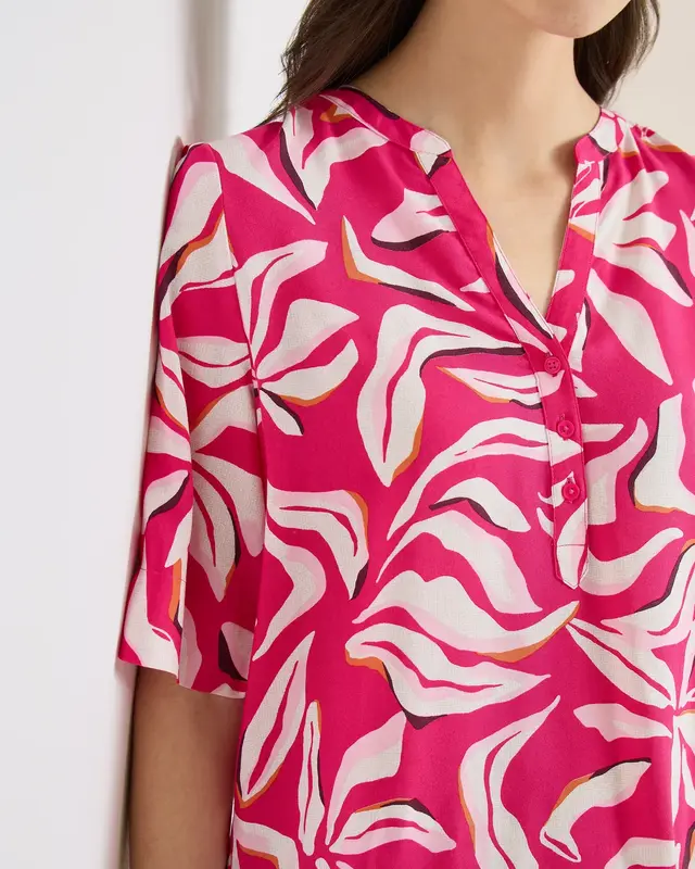 Cecil Print Blouse - Beetroot Pink