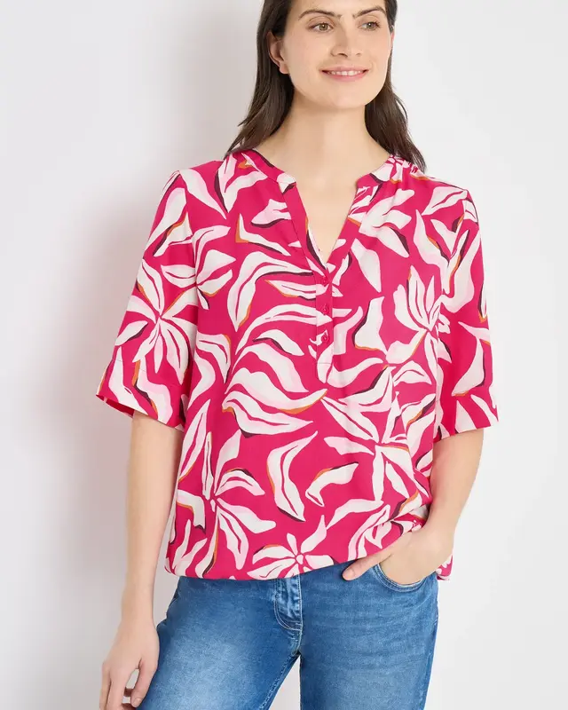 Cecil Print Bluse - Beetroot Pink