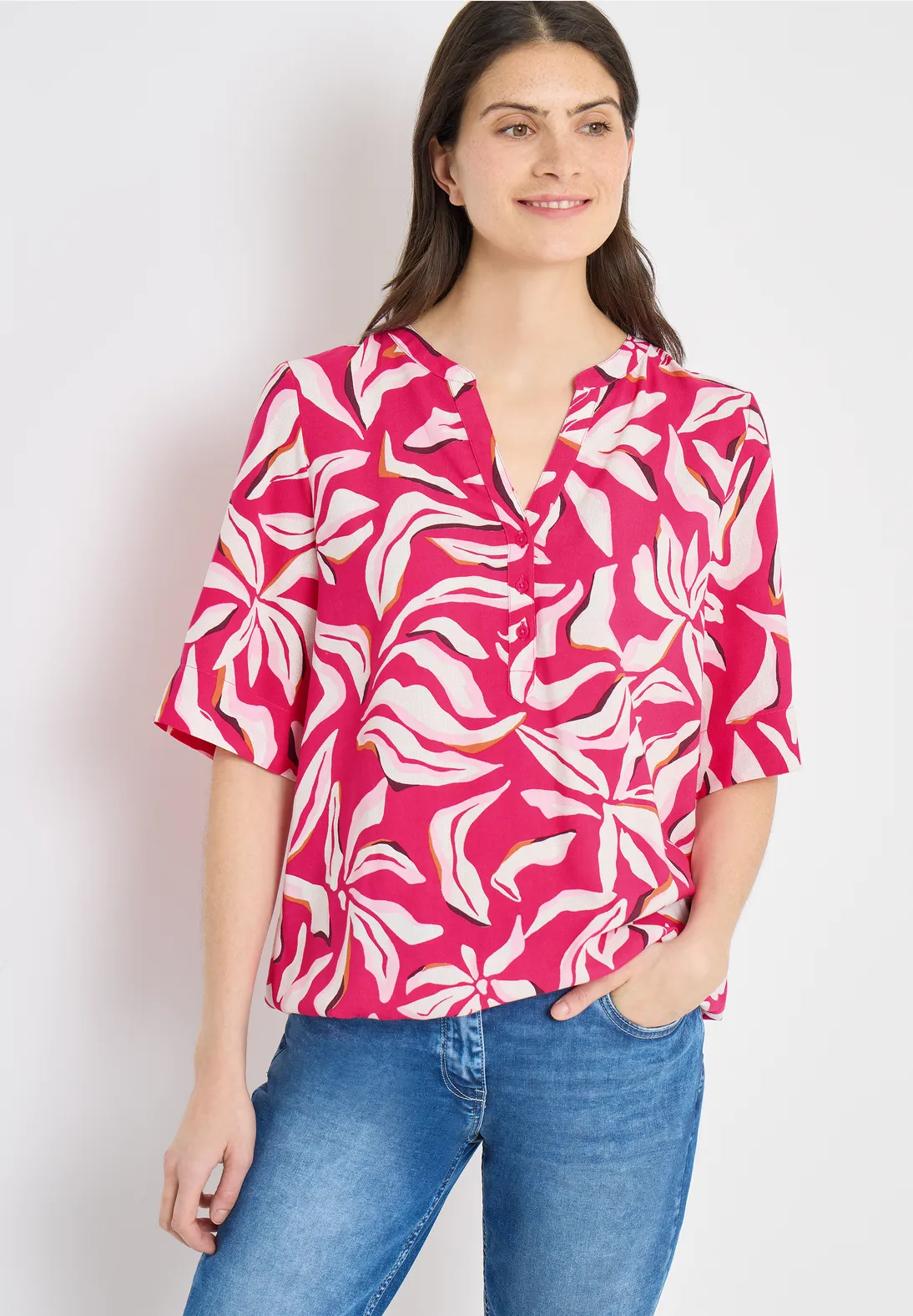 Cecil Print Bluse - Beetroot Pink