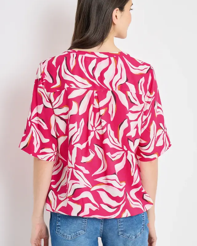 Cecil Print Blouse - Beetroot Pink