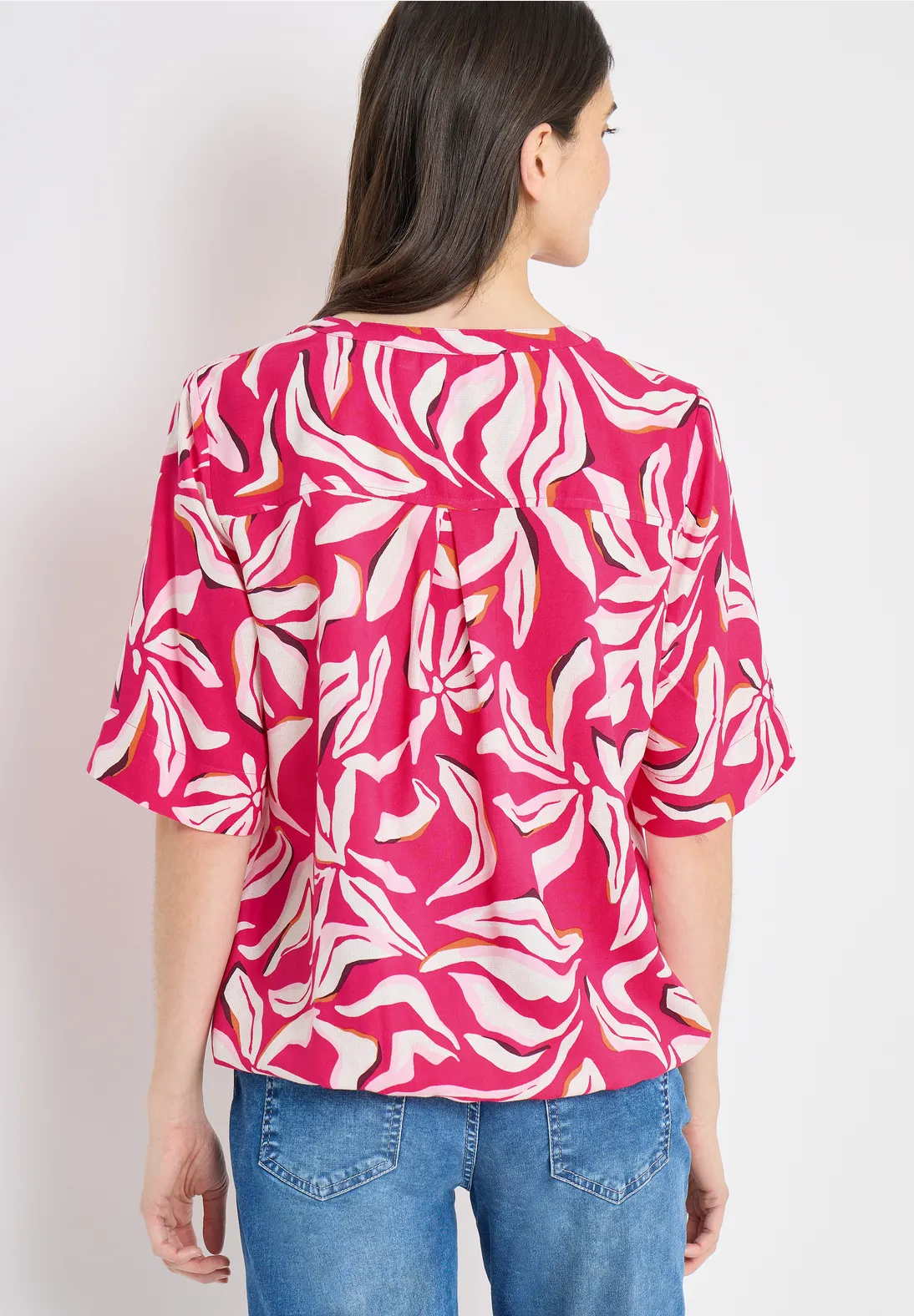 Cecil Print Bluse - Beetroot Pink
