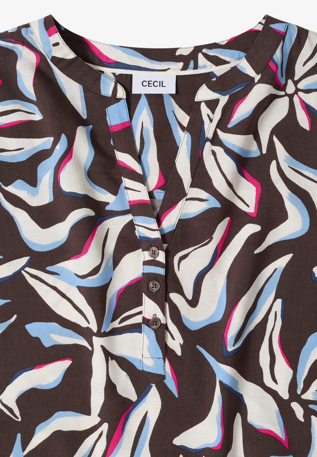 Cecil Print Blouse - Macchiato Brown