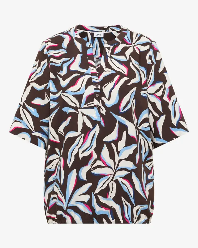 Cecil Print Blouse - Macchiato Brown