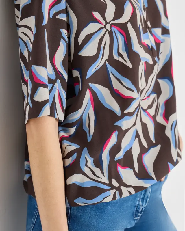 Cecil Print Blouse - Macchiato Brown