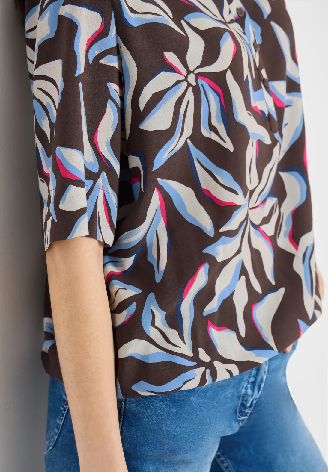 Cecil Print Blouse - Macchiato Brown