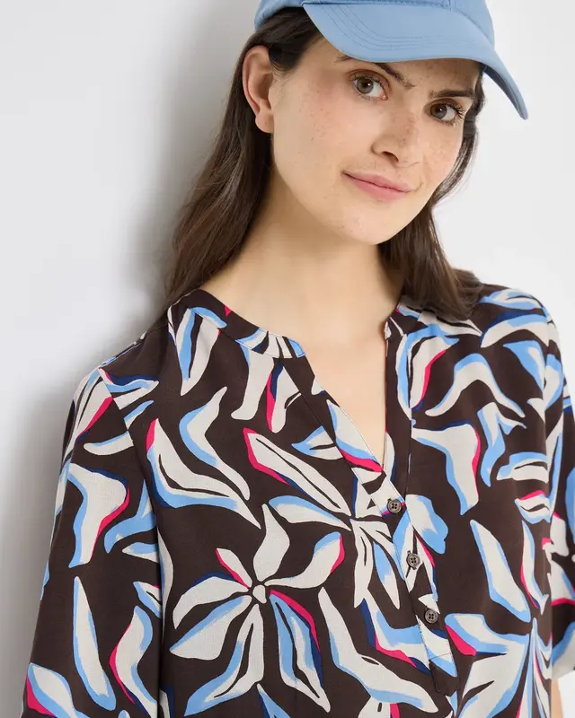 Cecil Print Blouse - Macchiato Brown