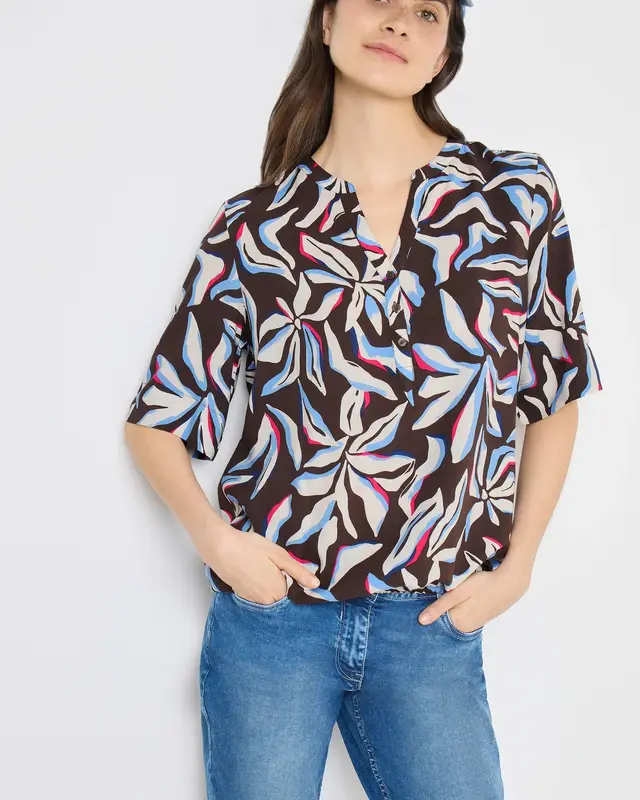 Cecil Print Bluse - Macchiato Brown