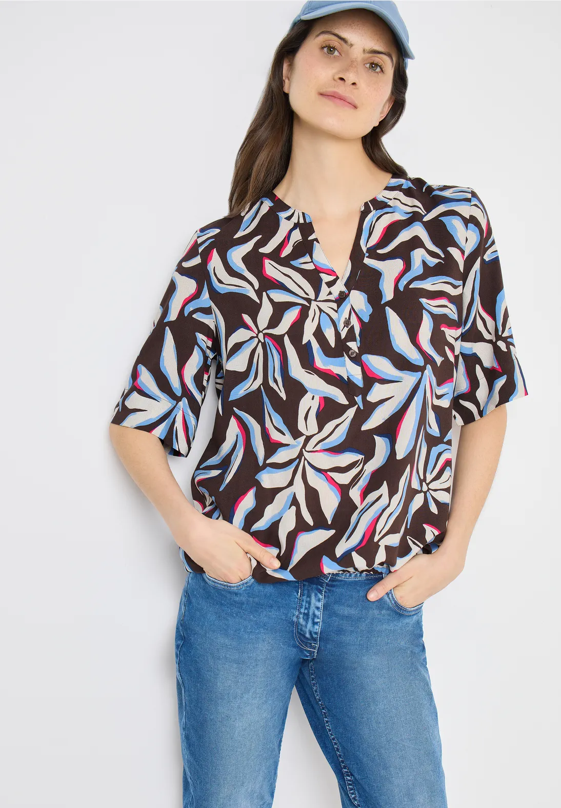 Cecil Print Bluse - Macchiato Brown