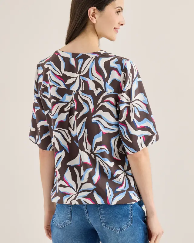 Cecil Print Blouse - Macchiato Brown
