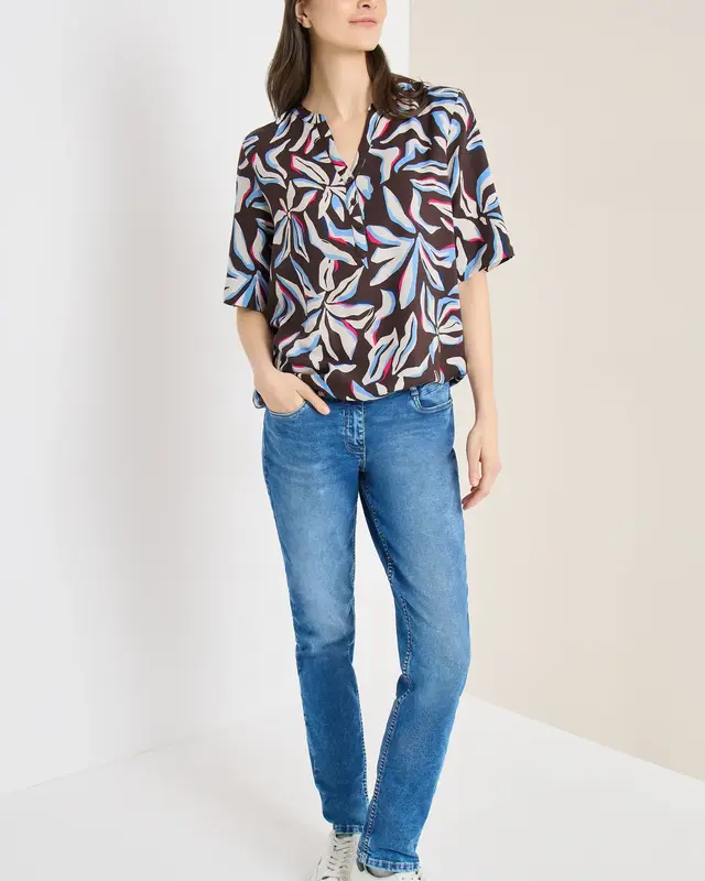 Cecil Print Bluse - Macchiato Brown