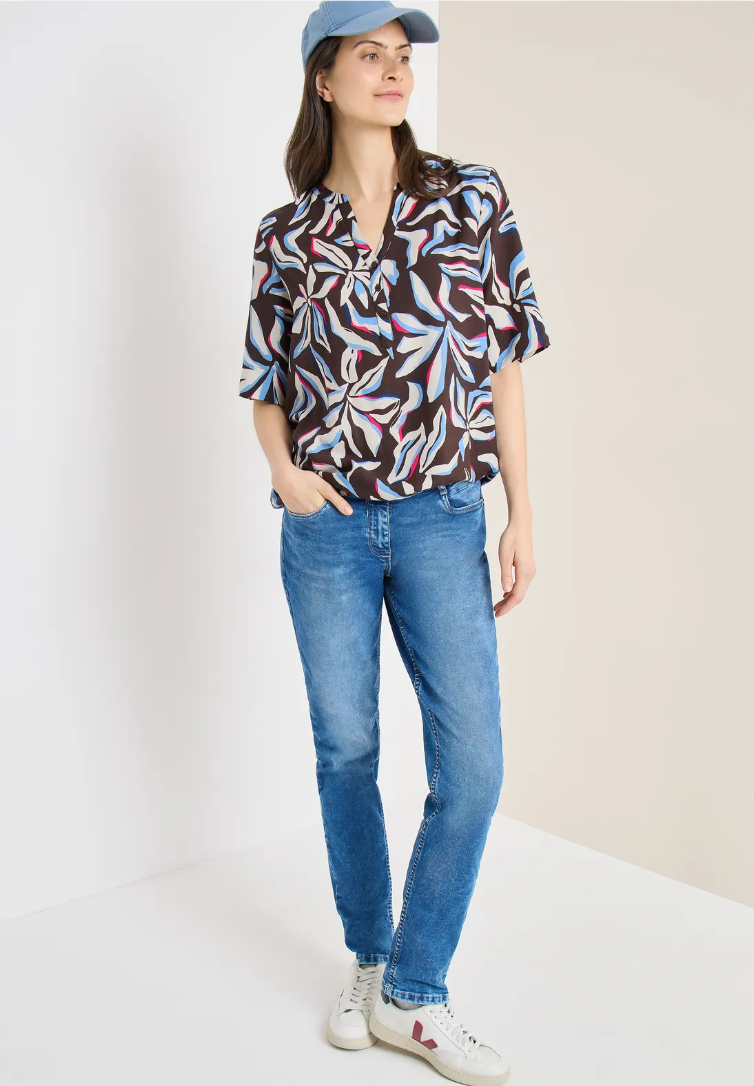 Cecil Print Blouse - Macchiato Brown