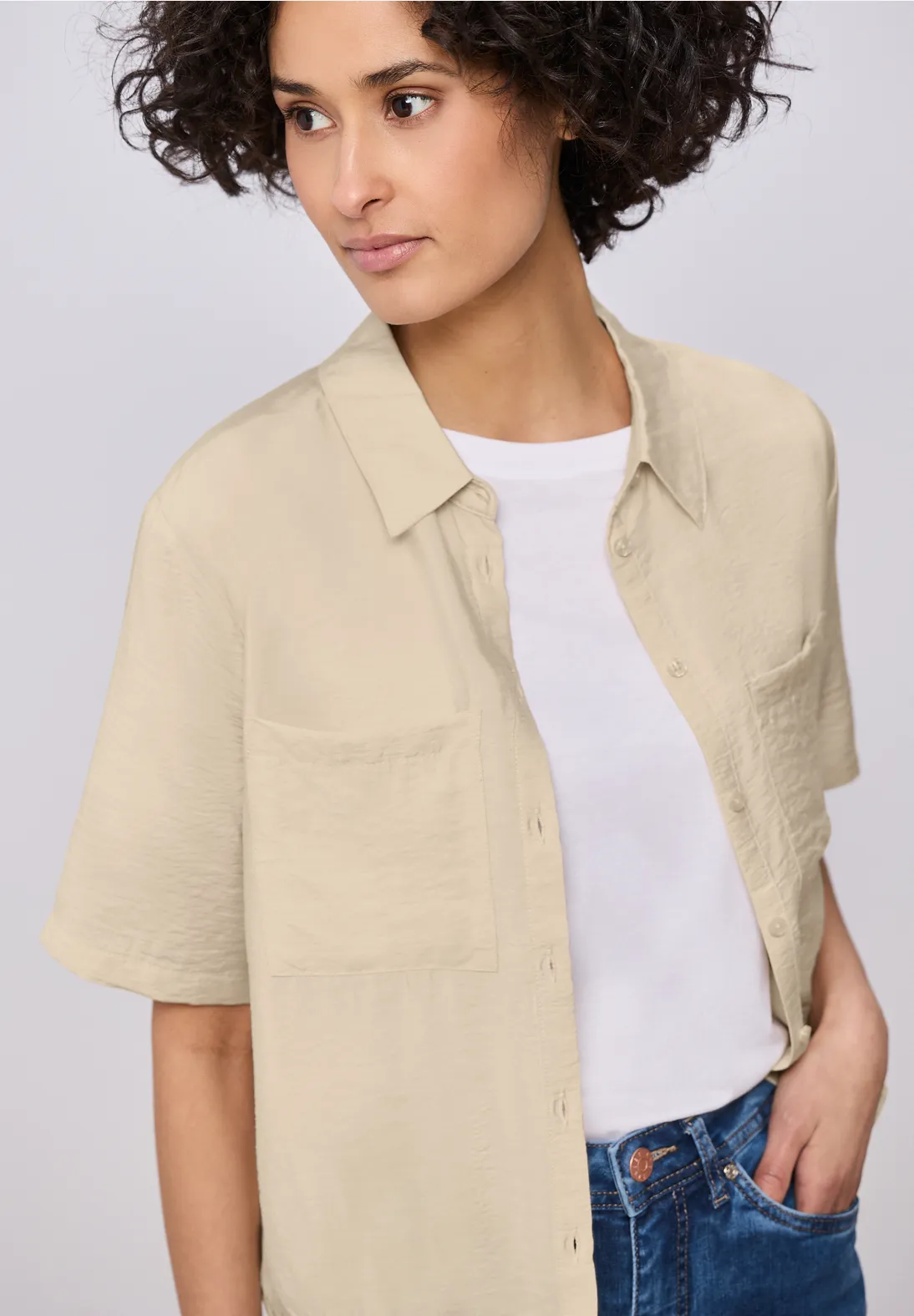 Street One Shirt Blouse - Smoke Beige