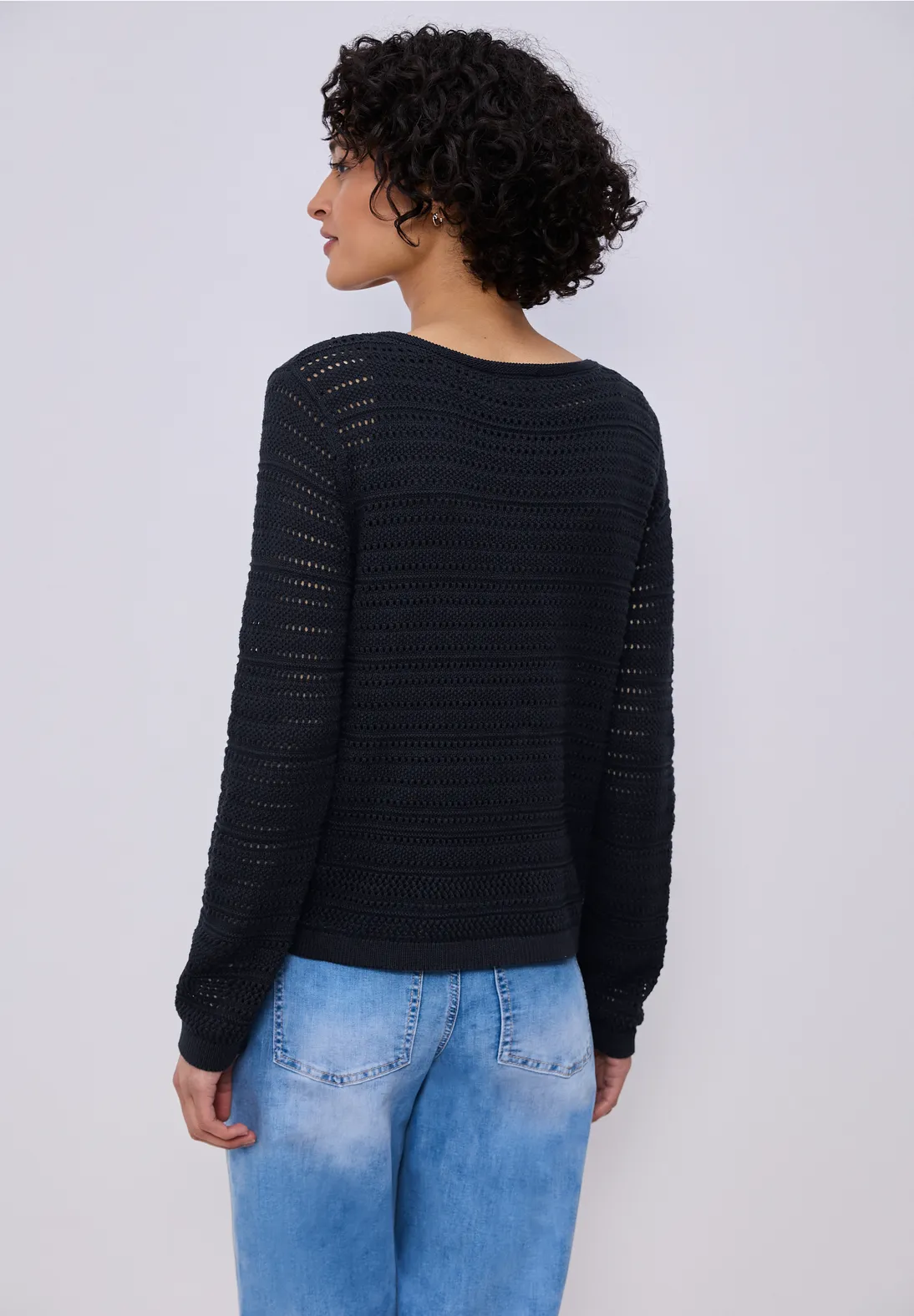 Street One Trui met Structuur - Shadowed Navy