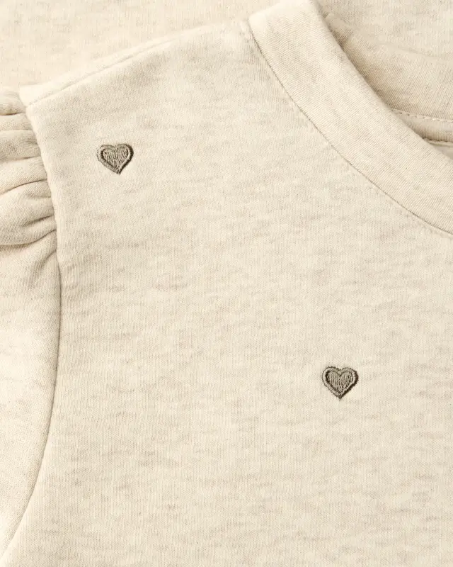 Street One Studio Sweatshirt met Hartjes - Stone Sand Melange