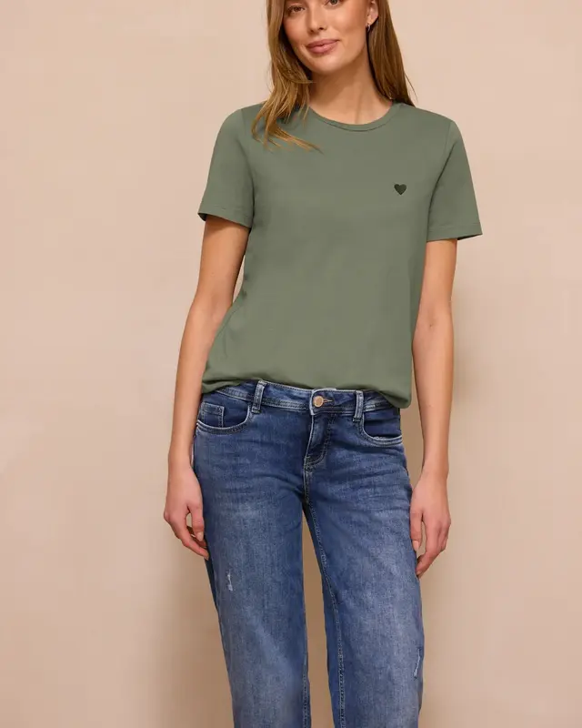 Street One Studio Shirt met Hartjesprint - Lichen Green