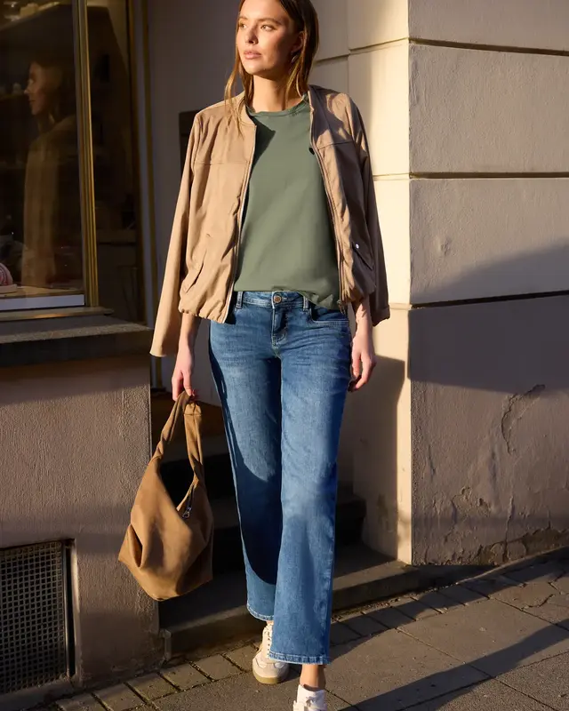 Street One Studio Shirt met Hartjesprint - Lichen Green