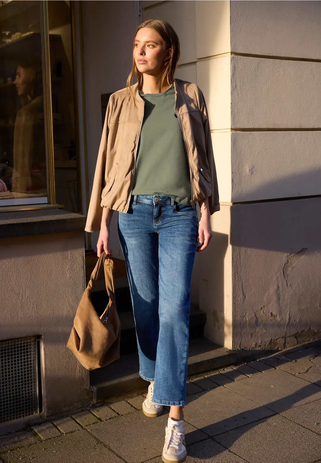 Street One Studio Shirt met Hartjesprint - Lichen Green