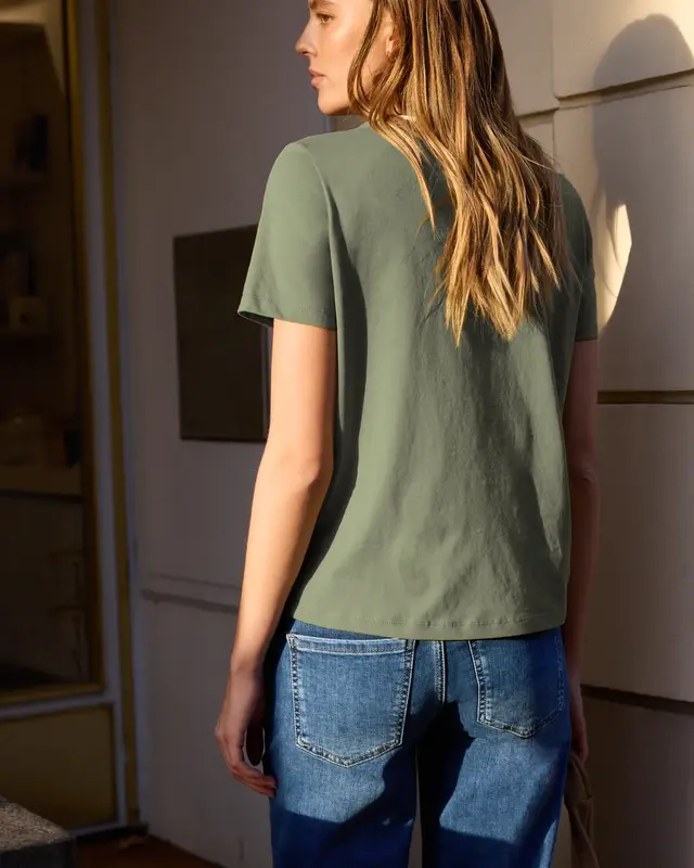 Street One Studio T-Shirt mit Herz-Print - Lichen Green