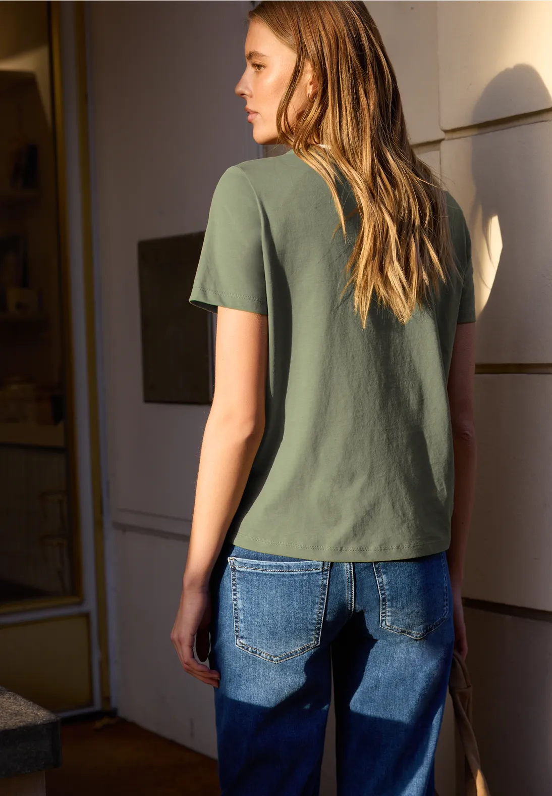 Street One Studio Shirt met Hartjesprint - Lichen Green