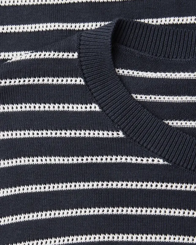 Street One Jumper with Stripes - Shadowed Navy