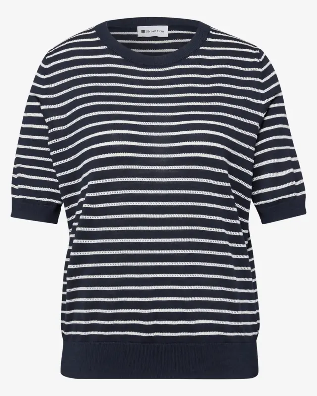 Street One Jumper with Stripes - Shadowed Navy
