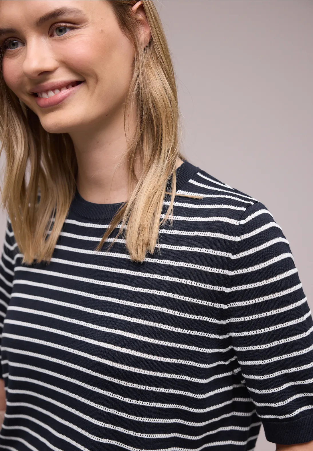 Street One Jumper with Stripes - Shadowed Navy